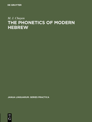 cover image of The phonetics of modern Hebrew